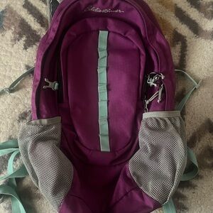 Eddie Bauer Purple Backpack with Mint and Gray Accents
